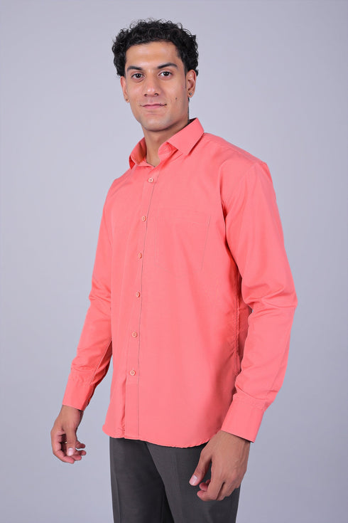 Veshbhoshaa Bluebird Flamingo Pink Men'S Office Shirt